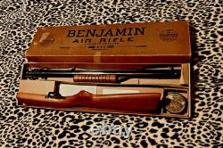 1940's BENJAMIN 317 AIR RIFLE Brown Box/Black Nickel Finish RARE FIND / EXC COND