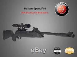 22 Cal Hatsan SpeedFire Magnum Powered 10 Shot Repeater Air Rifle with Scope