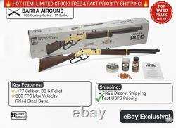 Barra Airguns 1866 Cowboy 0.177 Lever Action BB or Pellet Air Rifle Hunting