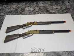 Barra Lever Action Air Rifle Pair. 177 Cal Brown Brass Replica Pellet Guns
