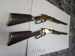 Barra Lever Action Air Rifle Pair. 177 Cal Brown Brass Replica Pellet Guns