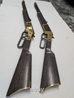 Barra Lever Action Air Rifle Pair. 177 Cal Brown Brass Replica Pellet Guns