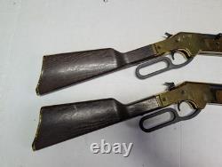 Barra Lever Action Air Rifle Pair. 177 Cal Brown Brass Replica Pellet Guns