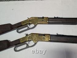 Barra Lever Action Air Rifle Pair. 177 Cal Brown Brass Replica Pellet Guns