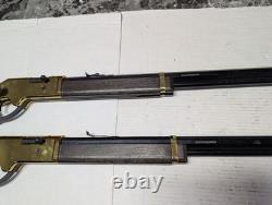 Barra Lever Action Air Rifle Pair. 177 Cal Brown Brass Replica Pellet Guns