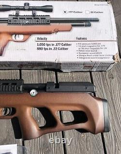 Beeman 1357 Brown Hardwood Stock. 177 Caliber Pellet PCP Air Rifle withScope