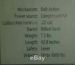 Benjamin Armada. 22 Cal Pre-Charged Pneumatic Air Rifle BTAP22 1000 ft/s