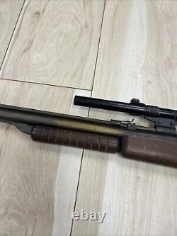 Benjamin Franklin Model 312 Air Rifle. 22 Caliber. Wood Brass-Leaks Air UNTESTED