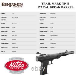 Benjamin Trail Mark II. 177 Cal Break Barrel Air Pistol Pellet Gun + 200 Pellets