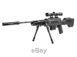 Black Ops Tactical Sniper Gas-Piston Air Rifle 0.22 cal 4x32 Scope Bipod Adju