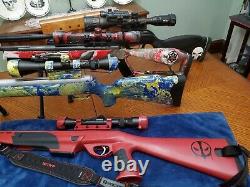 Custom Crosman Diamondback Nitro Piston 1400 FPS. 177 Deadpool theme Break Barrel