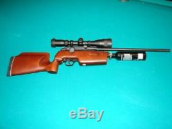 Custom PCP. 22 &. 177 Pellet Air Rifle + 2nd bottle, 2 Mags, Moderator & Scope