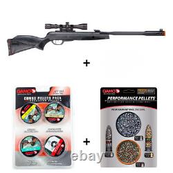 GAMO Whisper Fusion Mach 1 Air Rifle with 2 Packs of Assorted+Perfomance Pellets
