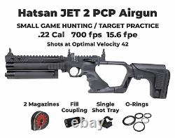 HATSAN Jet 2 Black. 22 cal PCP Air Pistol Converts to Air Rifle