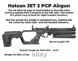 HATSAN Jet 2 Black. 25 cal PCP Air Pistol Converts to Air Rifle