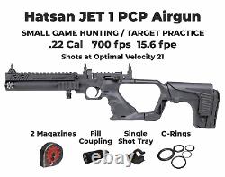 HATSAN Jet I Black. 22 cal PCP Air Pistol Converts to Air Rifle