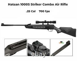 Hatsan 1000S Spring Striker Combo. 25Cal Break Barrel Airrifle withPellets&Targets
