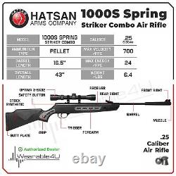 Hatsan 1000S Spring Striker Combo. 25 Caliber Break Barrel Air Rifle HC1000STR25