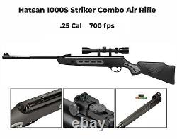 Hatsan 1000S Spring Striker Combo. 25 Caliber Break Barrel Air Rifle HC1000STR25