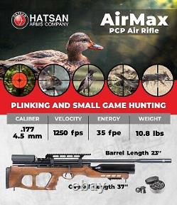 Hatsan AirMax PCP QE Bullpup PCP Side-lever Hardwood Stock. 177 Cal Air Rifle