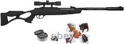 Hatsan AirTact-ED. 25 Cal Break Barrel Air Rifle with Targets and Pellets Bundle