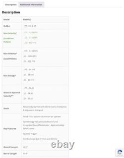 Hatsan AirTact QE Air Rifle. 177 Cal Air Gun 4x32 Scope / Green Laser / 2 Lights