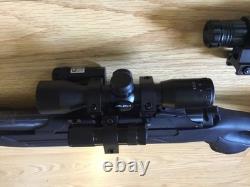 Hatsan AirTact QE Air Rifle. 177 Cal Air Gun 4x32 Scope / Green Laser / 2 Lights