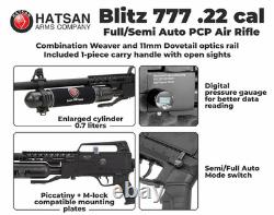 Hatsan Blitz 777.22 Cal PCP Air Rifle with Targets and Pellets and Scope and Case