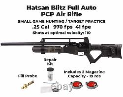 Hatsan Blitz Full Auto PCP. 25 Cal Air Rifle and Targets and Pellets Bundle
