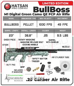 Hatsan BullBoss Limited Edition. 25 Cal PCP DG Air Rifle with Targets & Pellets