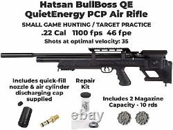 Hatsan BullBoss QE. 22 Cal Air Rifle with Scope & Targets & Pellets & Case Bundle