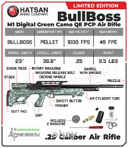 Hatsan BullBoss QE Limited Edition. 25 Cal 1000 FPS Side Lever PCP Air Rifle
