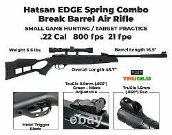 Hatsan Edge Spring Combo Break Barrel. 22 Cal Air Rifle with Optima 3-9X32 Scope