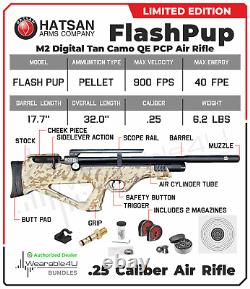 Hatsan FlashPup QE Limited Edition. 25 Cal 900 FPS Side Lever PCP Air Rifle
