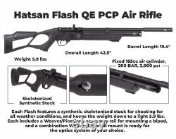 Hatsan Flash QE. 25 Cal PCP Bolt Action Air Rifle with Targets and Pellets Bundle