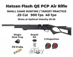 Hatsan Flash QE. 25 Cal PCP Bolt Action Air Rifle with Targets and Pellets Bundle