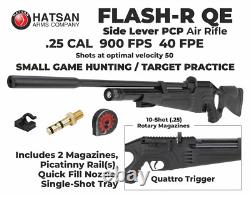 Hatsan Flash-R QE Side Lever PCP Regulated. 25 Cal Air Rifle withTargets & Pellets