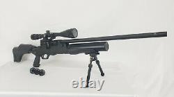 Hatsan Hercules. 30 cal PCP air rifle with 3 magazines, scope, and bipod