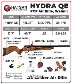 Hatsan Hydra QE QuietEnergy PCP Air Rifle with Pellets and Targets Bundle