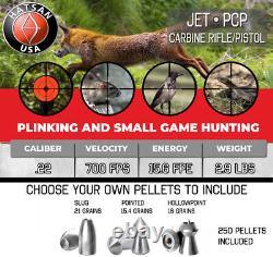 Hatsan Jet II. 22 Caliber Air Rifle PCP Air Pistol Combo with 250 Pellets Bundle