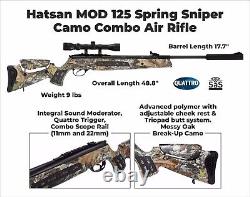 Hatsan MOD 125C Spring Sniper Camo Combo 750FPS. 25 Cal Air Rifle HC125SNC25