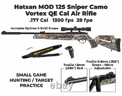 Hatsan MOD 125 Sniper Camo Vortex QE. 177 Cal Air Rifle with Wearable4U Bundle