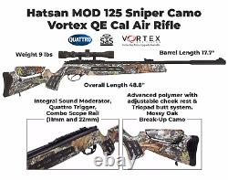 Hatsan MOD 125 Sniper Camo Vortex QE. 177 Cal Air Rifle with Wearable4U Bundle