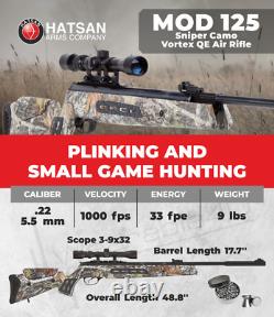 Hatsan MOD 125 Sniper Camo Vortex QE QuietEnergy. 22 Caliber Air Rifle