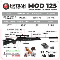 Hatsan MOD 125 Sniper Vortex QE. 25 Caliber Air Rifle and Wearable4U Bundle