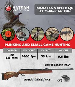 Hatsan MOD 135 Vortex QE QuietEnergy. 22 Caliber Air Rifle