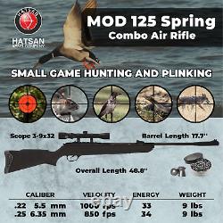 Hatsan Mod 125 Spring Combo. 25 Cal Air Rifle with Targets and Pellets Bundle