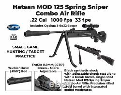 Hatsan Mod 125 Spring Sniper. 22 Cal Air Rifle with Targets and Pellets Bundle