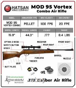 Hatsan Mod 95 Vortex Combo. 177 Cal Break Barrel Air Rifle withPellets and Targets