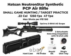 Hatsan NeutronStar Syn. 22 Cal QE PCP Air Rifle withScope &Targets & Pellets &Case